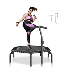 Sugift 54.5" Mini Fitness Trampoline Indoor Rebounder with Handle