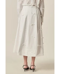 English Factory Women's Bow Detailed Poplin midi skirt