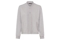 Olsen Women's Collarless Zip Front Jersey Jacket