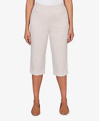 Alfred Dunner Petite Classic Stretch Stripe Clamdigger Capri Pants