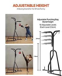 Sugfit Punching Bag Stand 2-in-1 Heavy Duty Speed Bag and Bag Stand Holds 140 Lb