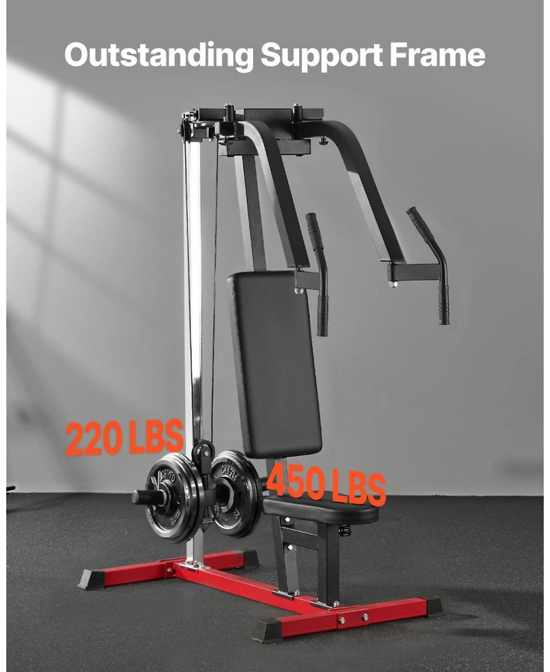 Sugift Chest Fly Machine Adjustable Rear Delt and Fly Trainer for Home Gym 450 Lb