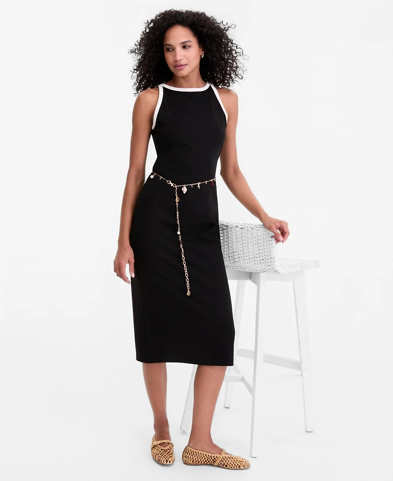On 34th Women's Ringer-Trim Sleeveless Knit Midi Dress