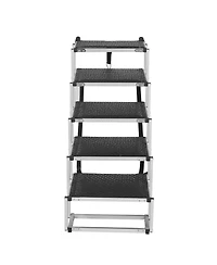 Cozito Wide 5-Step Aluminum Folding Dog Stairs for SUVs, Holds up to 150 lbs