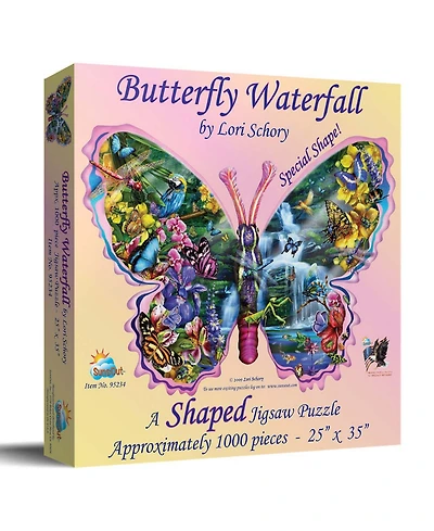 SunsOut Butterfly Waterfall 1000 piece Jigsaw Puzzle for Adults Special Shape