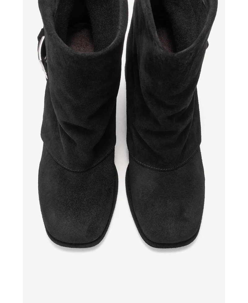 Forever & Always Shoes Women's Lore Leather Block Heel Boot