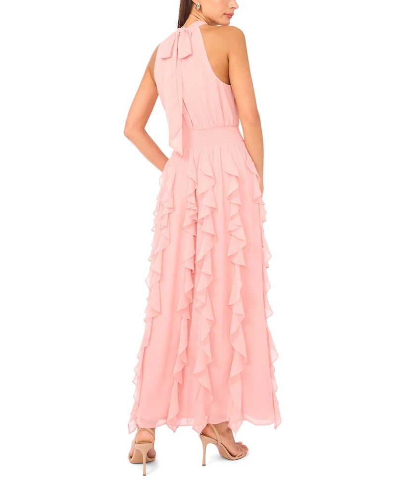 1.state Women's Sleeveless Cascading Maxi Dress