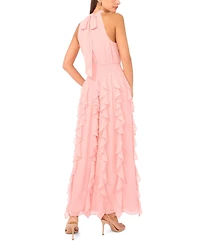 1.state Women's Sleeveless Cascading Maxi Dress