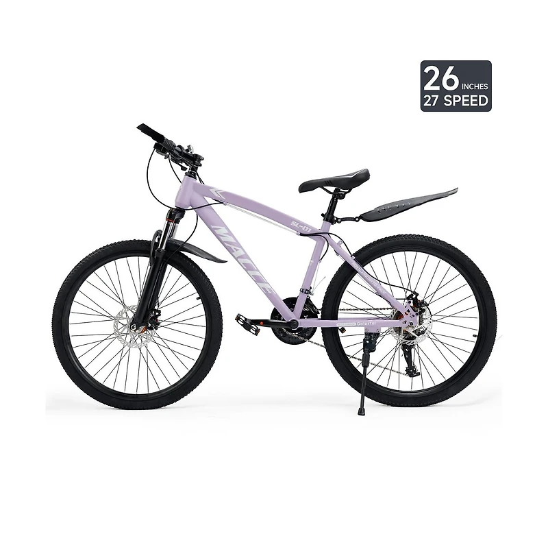 Artudatech 26-Inch 27-Speed Mountain Bike with Lock-Out Fork & Dual Disc Brakes for Versatile Riding