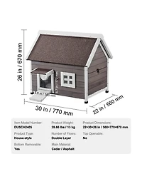 Cozito Weatherproof Wooden Outdoor Cat House with Side Door, 30
