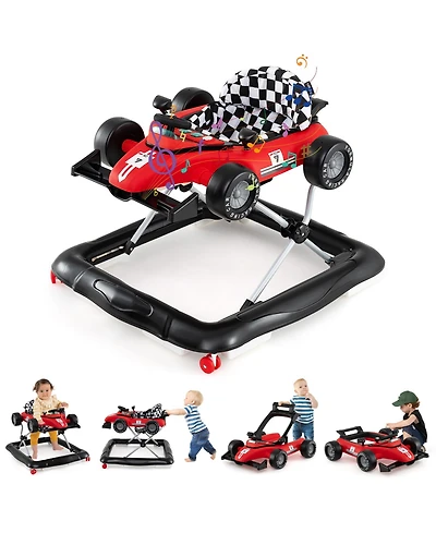 Slickblue Toddler 4-in-1 Push Walker Activity Center Height Adjustable with Music