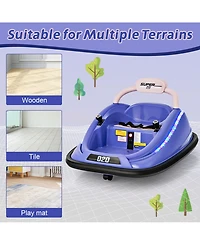 Sugift 12V Kids Bumper Car Ride on Toy with Remote Control and 360 Degree Spin Rotation-Purple