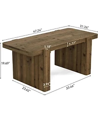 Tribesigns Farmhouse Coffee Table with Heavy-Duty Legs, Solid Wood