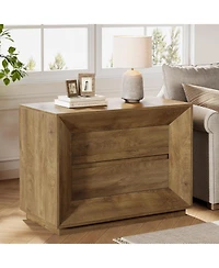 Tribesigns Nightstand, Large Night Stand with 2 Drawers, Oversized Nightstand Bedside Table Sofa End Table for Bedroom