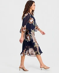 Robbie Bee Petite Floral Chiffon Jacket Dress