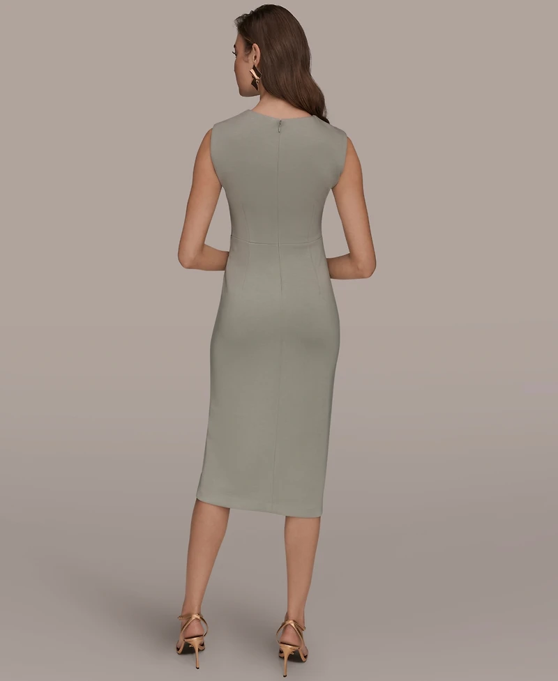 Donna Karan New York Petite Sleeveless Side Tuck Sheath Dress