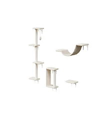 Aostirmotor Modern Wall-Mounted Cat Tree Tower