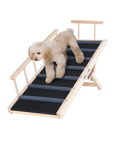 Cozito Adjustable Wooden Folding Pet Ramp, 47.2