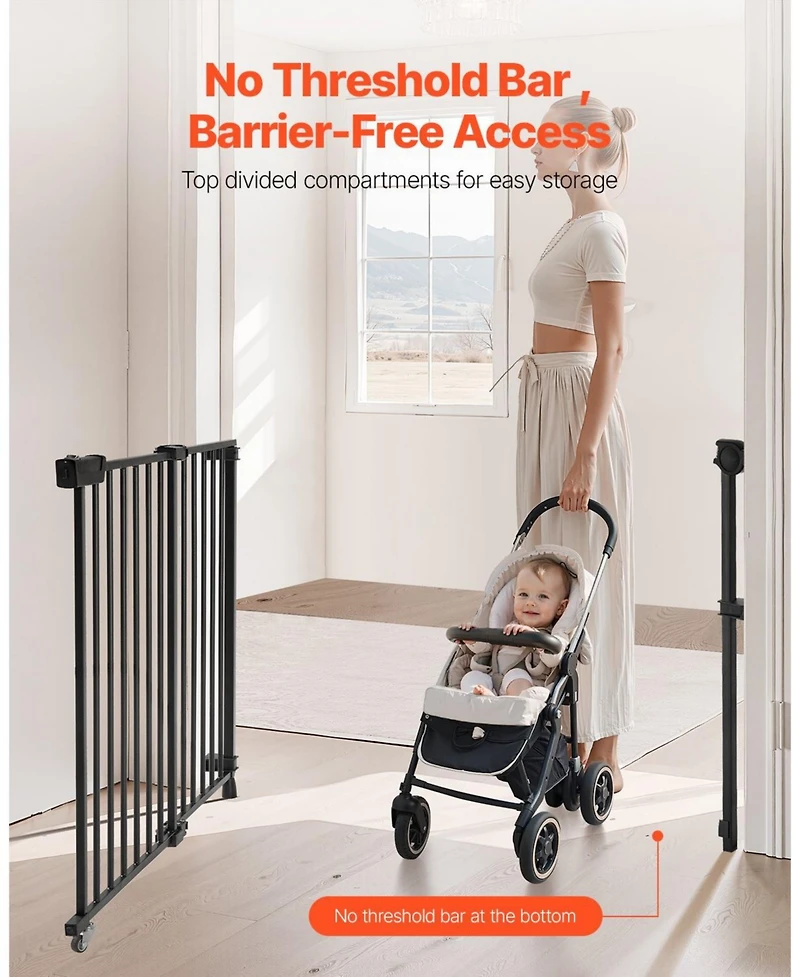 Cozito No-Threshold Adjustable Safety Gate, 29.5"-43" Wide, 28" High