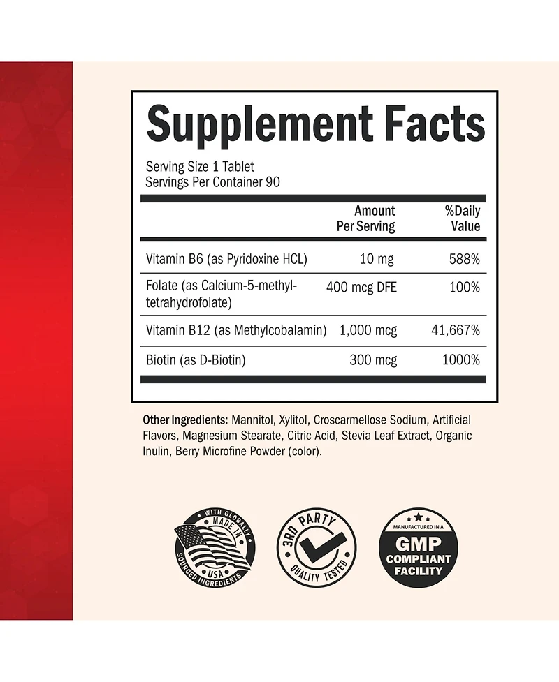 Bioschwartz Bariatric B12 Plus Dissolvable Tablets, 90ct