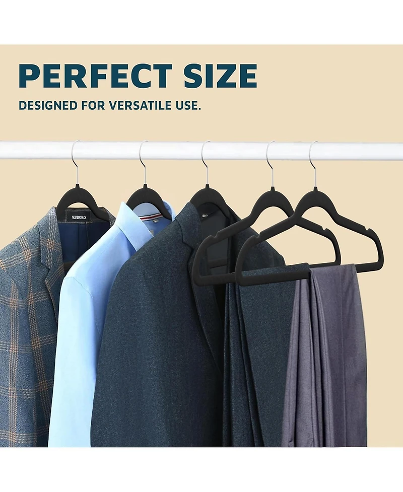 Lifemaster Velvet Clothes Hangers, Velvet, Clothes Hanger, 17.5" x 9" (Pack of 50