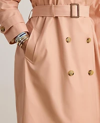Lauren Ralph Plus Double-Breasted Belted Trench Coat
