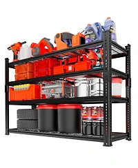 Lovmor 4-Tier 48 in W x 60 in H x 18 in D Adjustable Heavy Duty Metal Shelving Unit