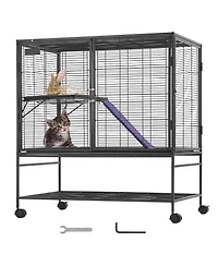 Cozito 2-Tier Rolling Small Animal Cage with Tray, 39