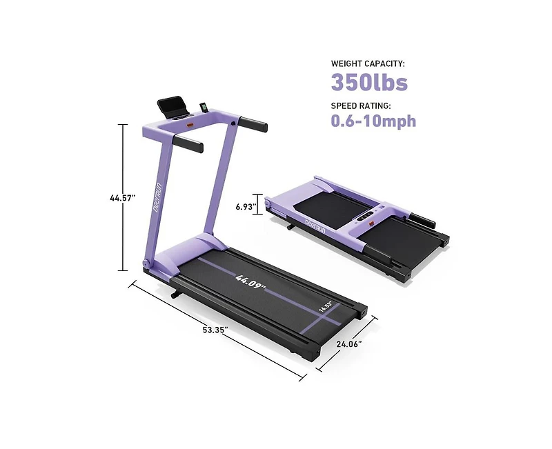 DeerRun All-New 2026 A1 Pro Move Smart Foldable Treadmill with 6% Incline 350Lbs, 10mph