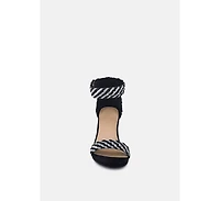 Carla Black Stacked Heel Sandal