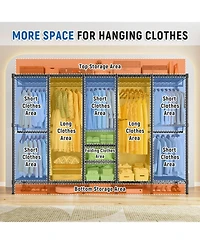 Raybee 88.2" W Clothes Rack Heavy Duty Clothing Racks for Hanging Clothes Extra Wide Portable Closet Loads Garment Rack for Bedroom