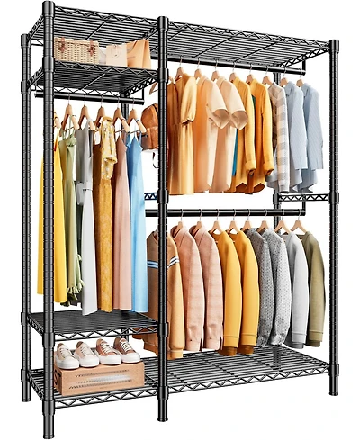 Raybee Clothes Rack Heavy Duty Loads 780LBS Clothing Racks for Hanging Clothes Adjustable Metal Portable Closet
