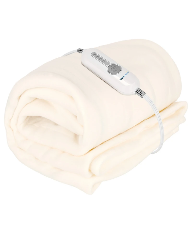 Therapedic 50x60 inch Ivory Heated Blanket
