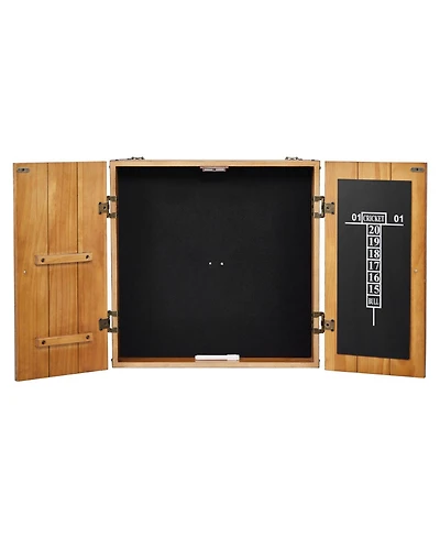 Sugift Dartboard Cabinet Solid Wood Hideaway Cabinet with Scoreboard (No Dartboard)