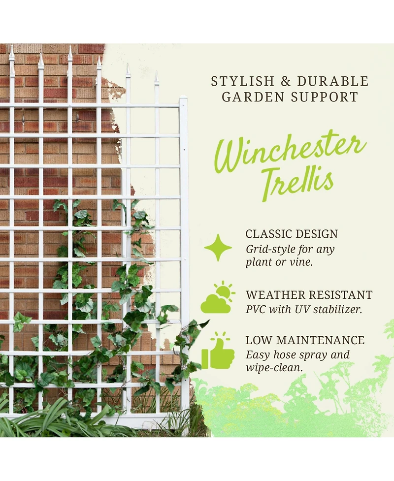 Dura-Trel Inc Dura-Trel Winchester 57 x 95 Inch Pvc Vinyl Outdoor Garden Patio Trellis, White