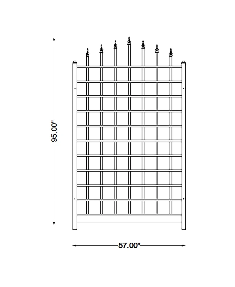 Dura-Trel Winchester 57 x 95 Inch Pvc Vinyl Outdoor Garden Patio Trellis, Mocha