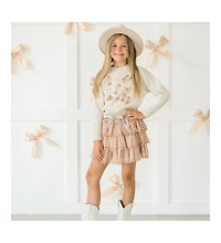 Sweet Wink Little and Big Girls Gingham Printed Tulle Tiered Tutu Skirt