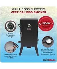 Grill Boss 1500 Watt Electric Vertical Smoker with 531 Sq In Cooking Area, Black