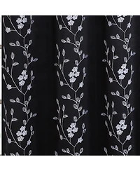 Rt Designer Collection Lilian Embroidered Blackout Luxurious Decorative Grommet Curtain Panel 54" x 84" Black