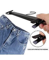 BP4U -Pack Premium Wooden Pants Hangers with Adjustable Clip, Heavy Duty Solid Wood Skirt Bottom for Trousers, Dress Slacks, Dresses