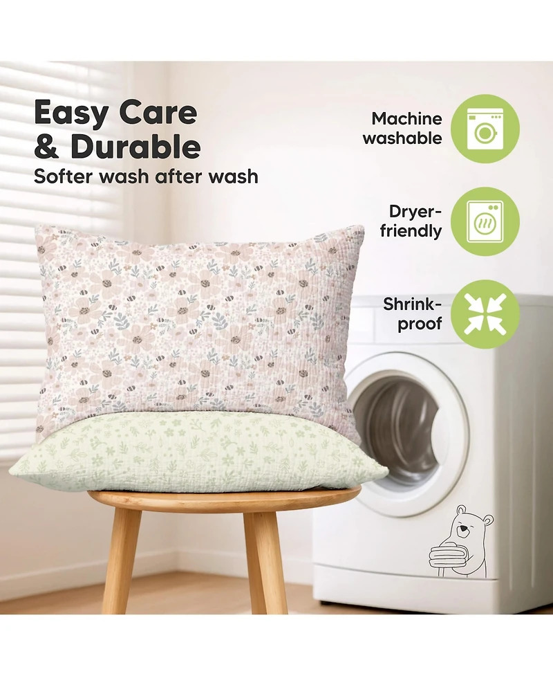 KeaBabies Lyra Muslin Toddler Pillowcases 13x18, 2-Pack Organic Cotton for Sleep & Travel