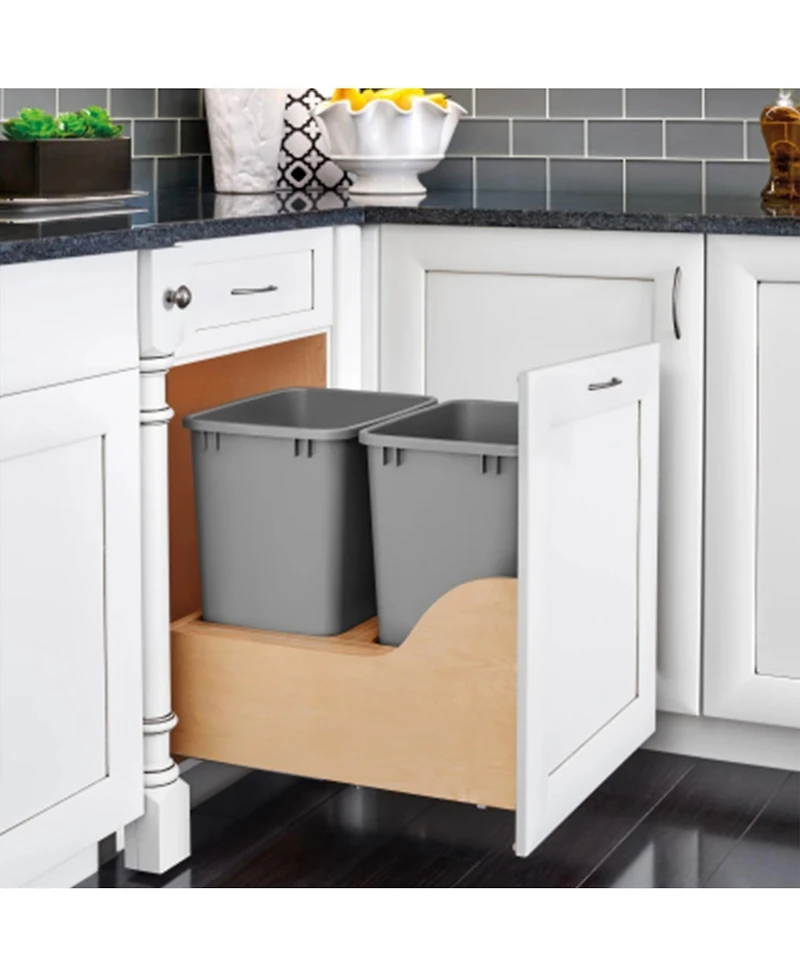 Rev-a-Shelf Double Pullout Trash Cans 35 qt. w/ Soft-close Slides, 4WCSC-2135DM-2
