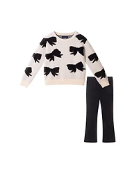 Andy & Evan Toddler Girls Bows Sweater & Legging Set