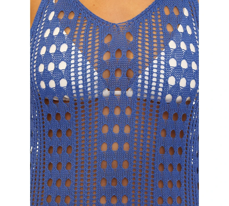 Becca Women's Crochet Scoop Neck Cover-Up Dress