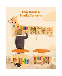 Slickblue Puppy Activity Wall Busy Board Panels, 12 Activities, Montessori Sensory Wall Toy for Kids 3-12 Years