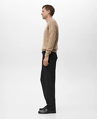 Mango Men's Regular-Fit Pleated Pants