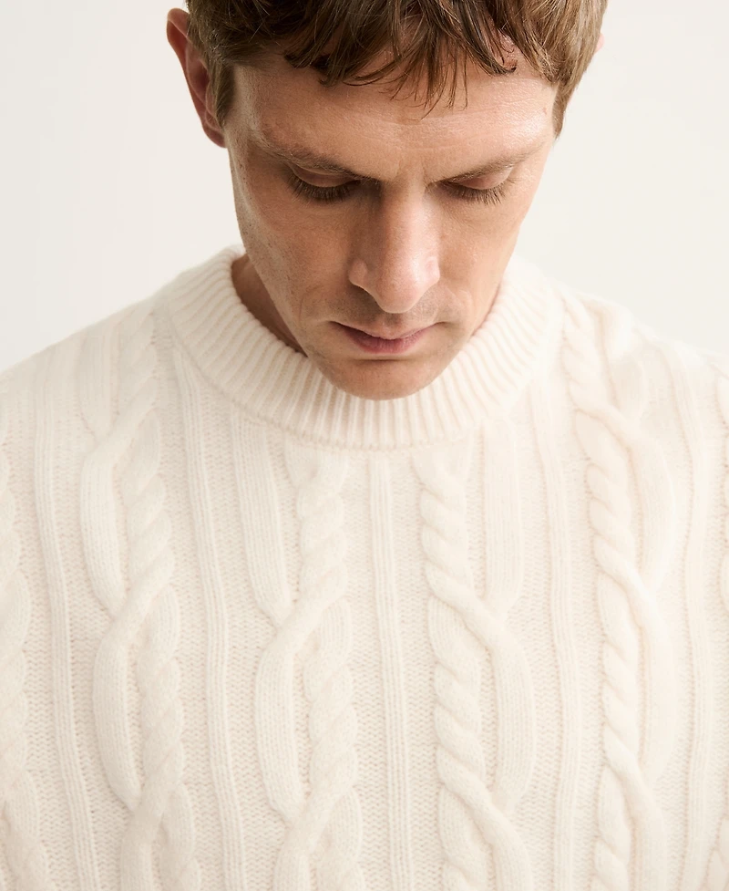 Mango Men's Wool Braided Sweater