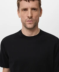 Mango Men's Cotton Fine-Knit T-Shirt