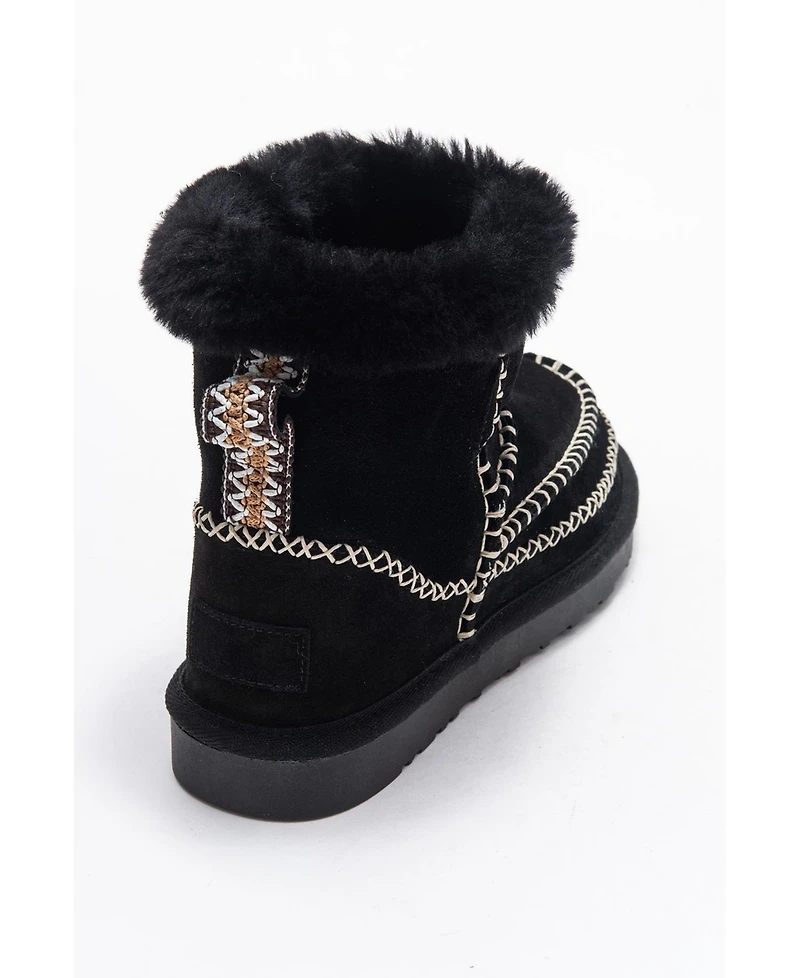 Forever & Always Women's Shoes Jorel Leather Fur Lined Ankle Boot.