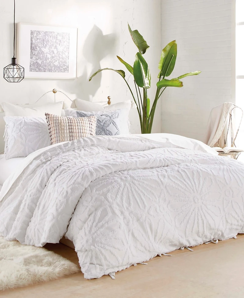 Peri Home Chenille Medallion 3-Pc. Duvet Cover Set, King